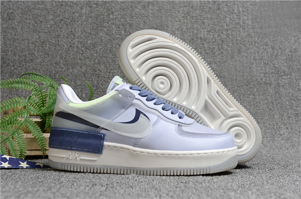 Women's Air Force 1 Low Top Grey/Blue Shoes 036